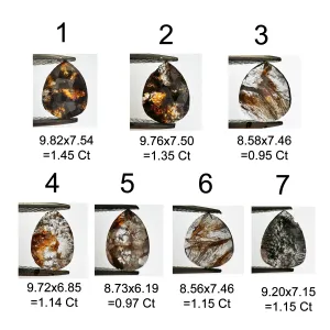 Gold set rings with salt and pepper diamonds PAULA Thumbnail