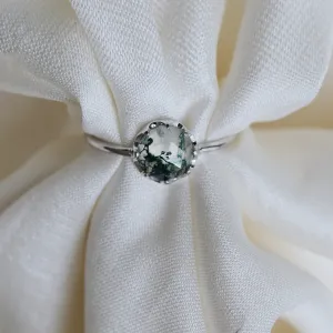 Gold ring with moss agate HILL Thumbnail