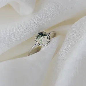 Gold ring with moss agate HILL Thumbnail