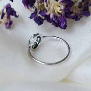 Gold ring with moss agate HILL Thumbnail