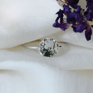 Gold ring with moss agate HILL Thumbnail