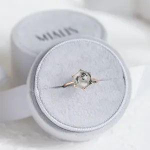 Gold ring with moss agate ELIONOR Thumbnail