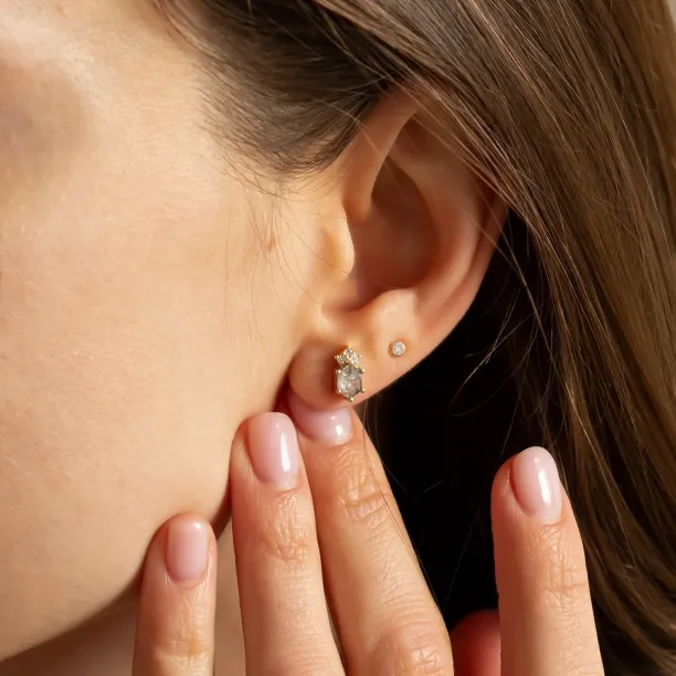 Originální náušnice se salt and pepper a klasickými diamanty TERRA Image