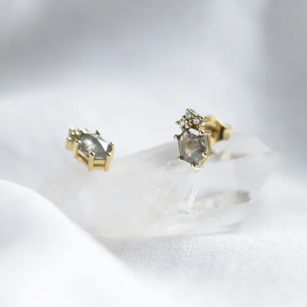 Originální náušnice se salt and pepper a klasickými diamanty TERRA Image