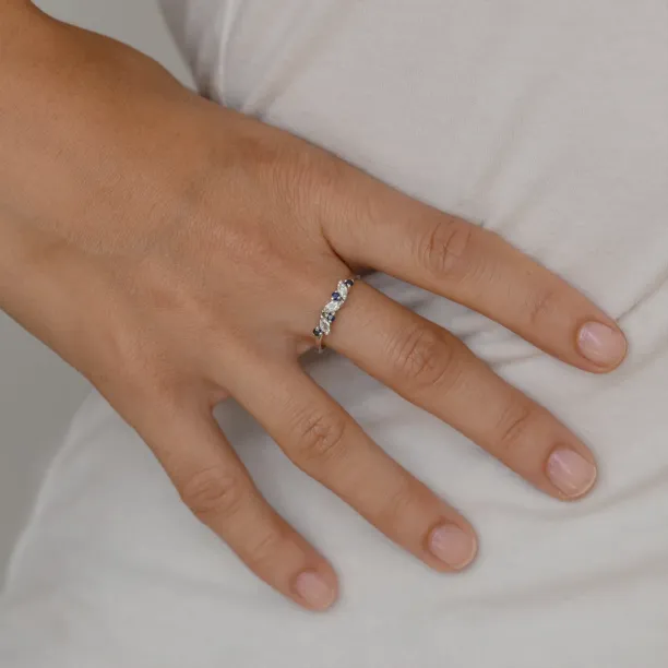 Zlatý prsten se safíry a diamanty  VALLY Image