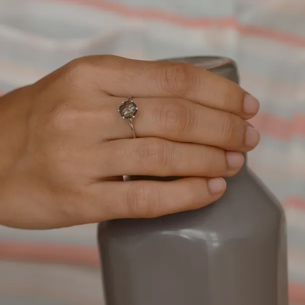 Rutile quartz gold ring OLLY Image