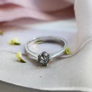 Gold ring with rutile quartz FLORA