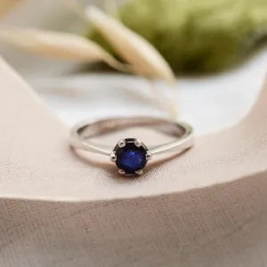 Unique gold ring with sapphire 0.5ct FLORA Thumbnail