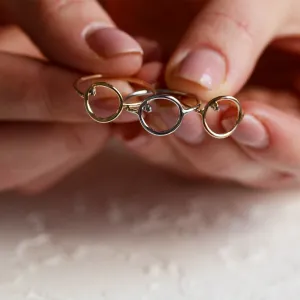 Zlatý minimalistický prsten s diamantem salt and pepper MERIDA Thumbnail