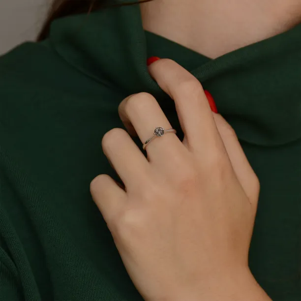 Gold ring with rutile quartz BURGO Image