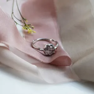 Gold ring with rutile quartz and diamonds HELLIN Thumbnail