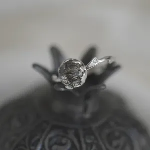 Gold ring with rutile quartz and diamonds HELLIN Thumbnail