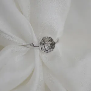 Gold ring with rutile quartz and diamonds HELLIN Thumbnail