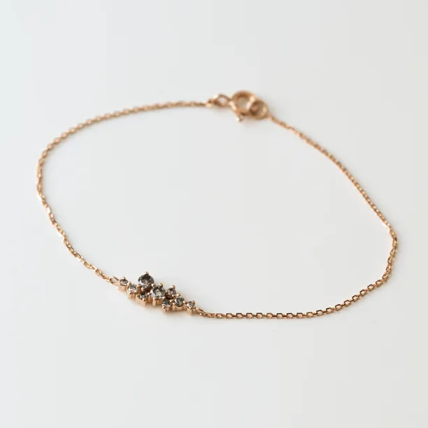Zlatý náramek osazený salt and pepper diamanty CLARE Image
