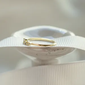 Zlatý minimalistický prstýnek s diamanty salt and pepper CLUSTER Thumbnail