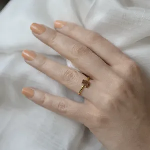 Gold ring with pear salt and pepper diamond BERTA Thumbnail