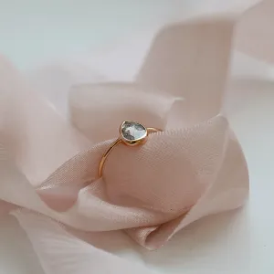 Minimalist gold ring with salt and pepper diamond XENÉ Thumbnail