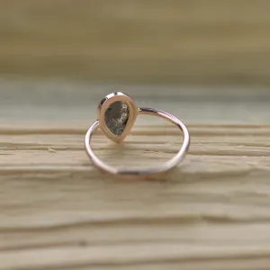 Gold engagement ring with salt and pepper diamond ARDALES Thumbnail