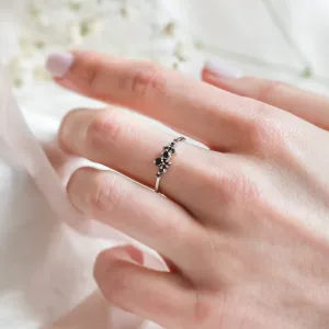 Zlatý prsten s černými diamanty CLARA Thumbnail