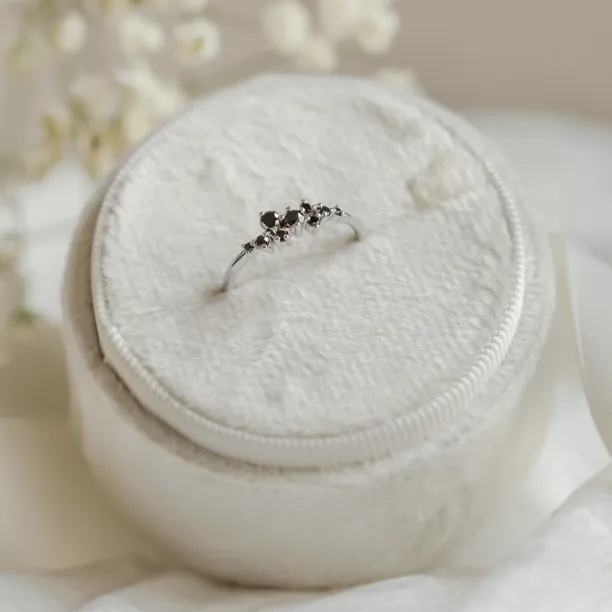 Zlatý prsten s černými diamanty CLARA Image