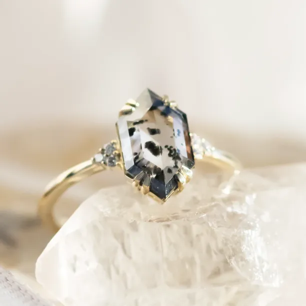 Lab-grown salt and pepper diamond ring PAULI Image