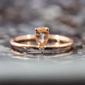 Rose gold ring with morganite and diamond MORGAN Thumbnail