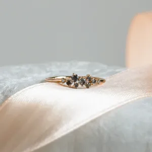 Zlatý prsten s diamanty salt and pepper CLARA Thumbnail