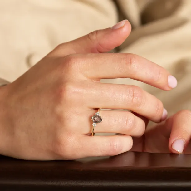 Zásnubní prsten se salt and pepper diamantem a klasickými diamanty VERA Image