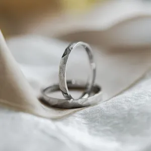 Platinum wedding rings with bevelled surface BOMM Thumbnail