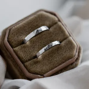 Platinum wedding rings with bevelled surface BOMM Thumbnail