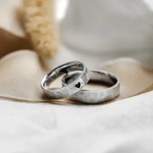 Platinum wedding rings with bevelled surface BOMM Thumbnail
