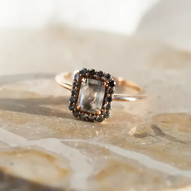 Zlatý prsten se salt and pepper diamanty LUCIANA Image