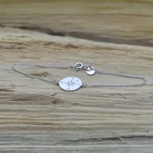 Silver bracelet with a compass and a diamond BOBBIE Thumbnail