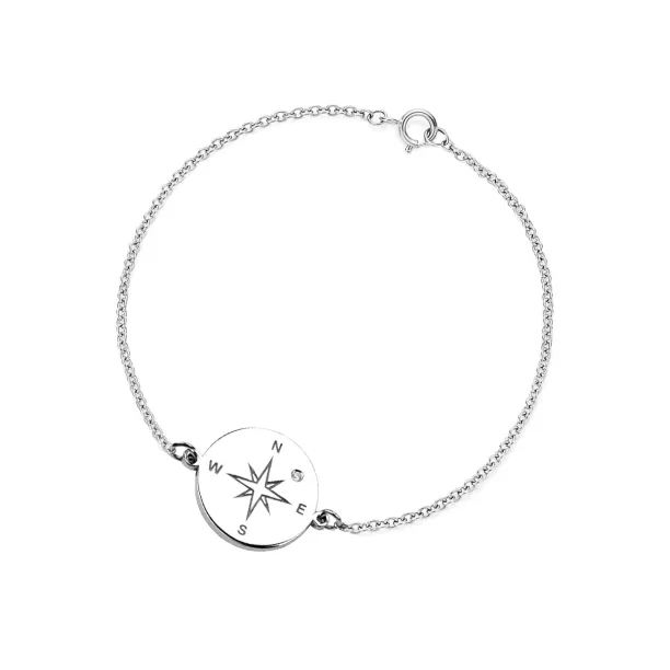 Silver bracelet with a compass and a diamond BOBBIE Image