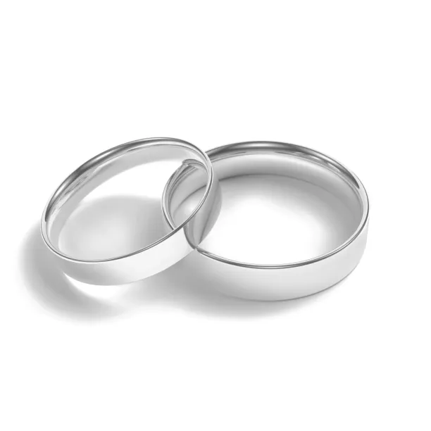 Flat wedding rings made of platinum VEGAS Image