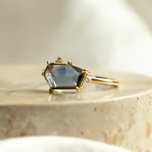 Teal sapphire engagement ring MAGNIFICA Thumbnail