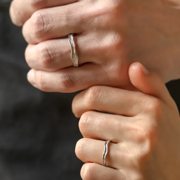 Organic matching wedding rings SAVANNAH Image