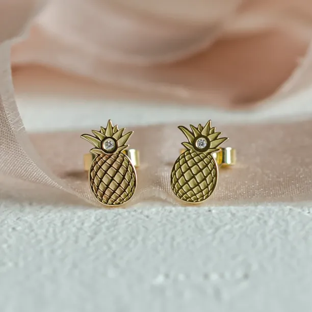 KATO fruity shape authentic gold diamond earrings Image