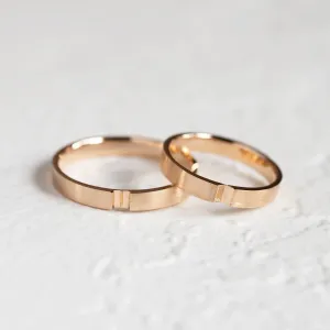 White gold wedding rings with a secret heart ADELIA 