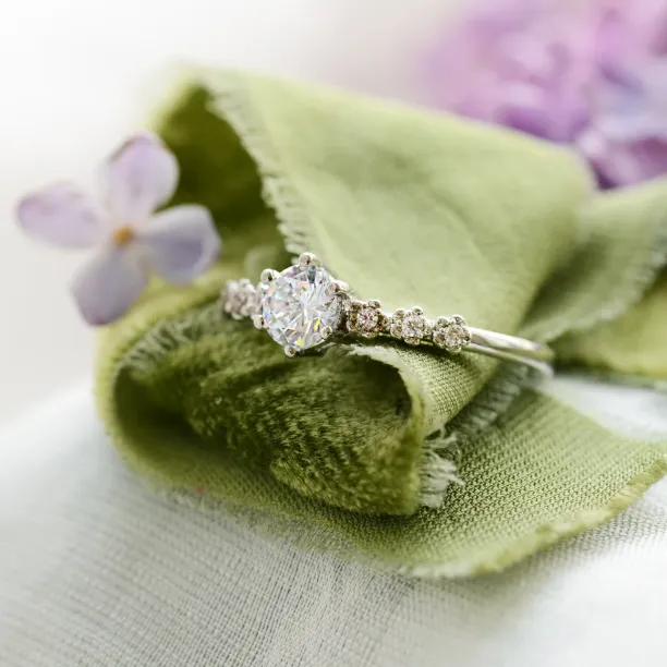 MISI gold diamond engagement ring with moissanite 0.5ct Image