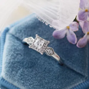 NOEL gold engagement ring with princess diamond Thumbnail