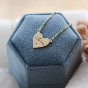 JENI gold diamond pendant with your name carved on Thumbnail