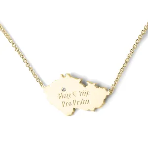 “My heart beats for Prague” authentic gold pendant Thumbnail