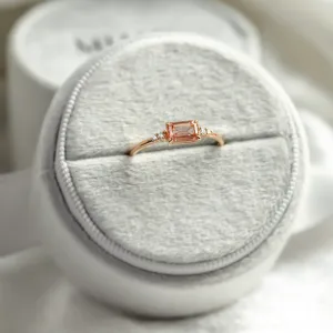 Pink lab grown and classic diamonds engagement ring ROSIE Thumbnail