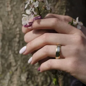 NEVA relief combination gold marriage rings Thumbnail