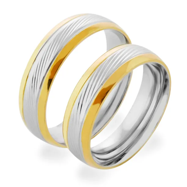 NEVA relief combination gold marriage rings Image