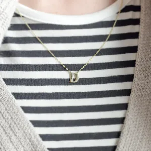 Zlatý náhrdelník s písmenkem a diamantem VERTE Thumbnail