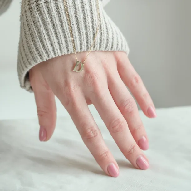 Zlatý náhrdelník s písmenkem a diamantem VERTE Image