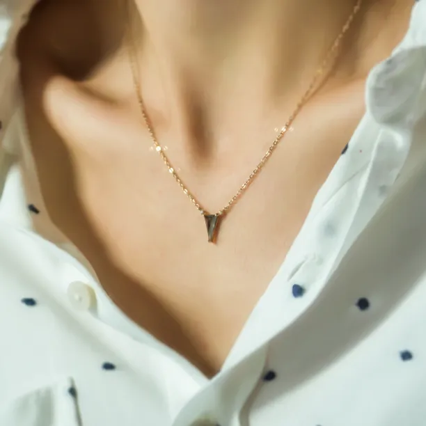 Zlatý náhrdelník s hnědým lab grown diamantem TIM Image