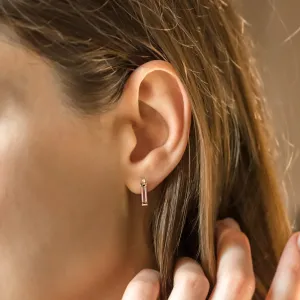 Geometrické náušnice s růžovými safíry a diamanty QUINN